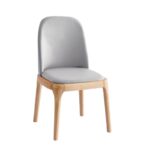VISTA Καρέκλα Τραπεζαρίας- Κουζίνας, Απόχρωση Natural Oak Pu Ανοιχτό Γκρι 49x52x87cm - Image 4