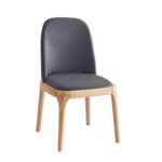 VISTA Καρέκλα Τραπεζαρίας- Κουζίνας, Απόχρωση Natural Oak Pu Σκούρο Γκρι 49x52x87cm - Image 4