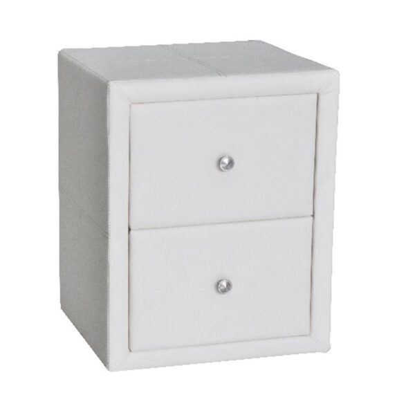 WILTON Κομοδίνο PU Άσπρο 46x41x57cm - Image 3
