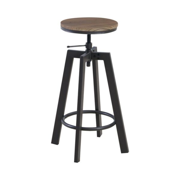 YORK Σκαμπό BAR, Μέταλλο Βαφή Σκούρο Καφέ, Καρυδί, Ρύθμιση Ύψους, Περιστρεφόμενο 44x44x63/73cm Κάθισμα:Φ30cm - Image 3