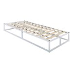 ΥΠΟΣΤΡΩΜΑ Μέταλλο Βαφή Άσπρο με Ξύλινες τάβλες 200x90x24 (Στρώμα 90x200)cm - Image 3