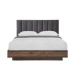 BOXY ΚΡΕΒΑΤΙ (ΓΙΑ ΣΤΡΩΜΑ 160x200cm) ΓΚΡΙ ΣΚΟΥΡΟ ΚΑΡΥΔΙ 211.5x165x111.2 09-1236 - Image 4