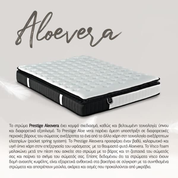 VISCO ALOE VERA ROLL PACK ΣΤΡΩΜΑ 160x200cm ΛΕΥΚΟ ΑΝΘΡΑΚΙ 200x160x31 09-1718 - Image 2