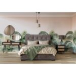 PIANO ΚΡΕΒΑΤΙ ΜΕ ΑΠΟΘΗΚ. ΧΩΡΟ (ΓΙΑ ΣΤΡΩΜΑ 160x200cm) ΓΚΡΙ 07-780 207x160x115 09-1772 - Image 2