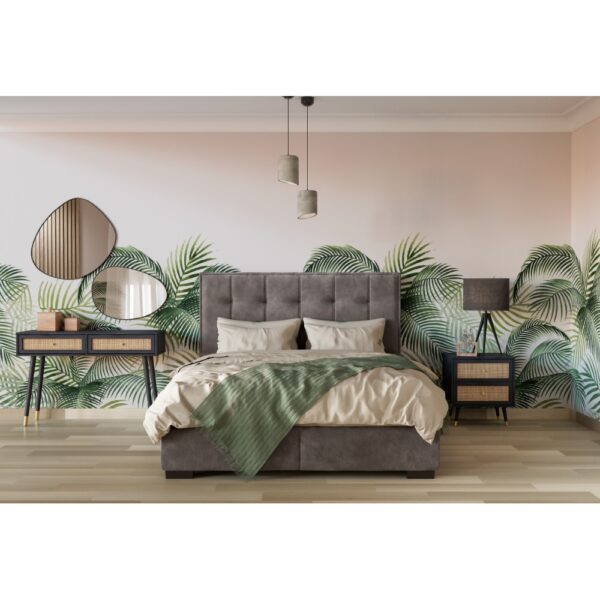 PIANO ΚΡΕΒΑΤΙ ΜΕ ΑΠΟΘΗΚ. ΧΩΡΟ (ΓΙΑ ΣΤΡΩΜΑ 160x200cm) ΓΚΡΙ 07-780 207x160x115 09-1772 - Image 2