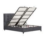 PIANO ΚΡΕΒΑΤΙ ΜΕ ΑΠΟΘΗΚ. ΧΩΡΟ (ΓΙΑ ΣΤΡΩΜΑ 160x200cm) ΓΚΡΙ 07-780 207x160x115 09-1772 - Image 3