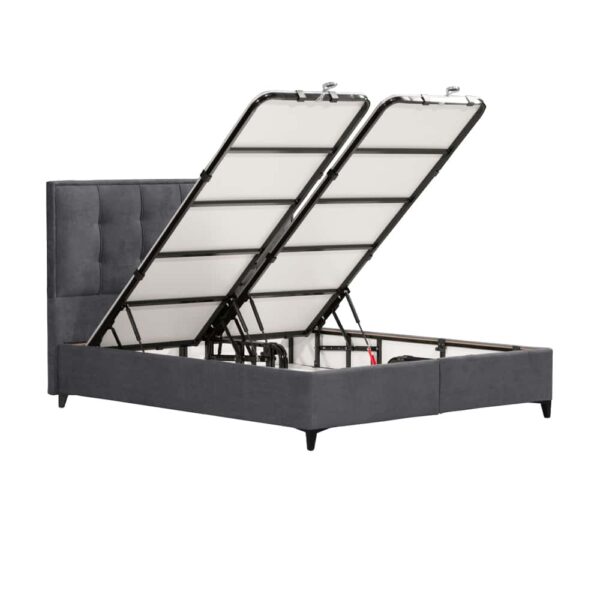 PIANO ΚΡΕΒΑΤΙ ΜΕ ΑΠΟΘΗΚ. ΧΩΡΟ (ΓΙΑ ΣΤΡΩΜΑ 160x200cm) ΓΚΡΙ 07-780 207x160x115 09-1772 - Image 4