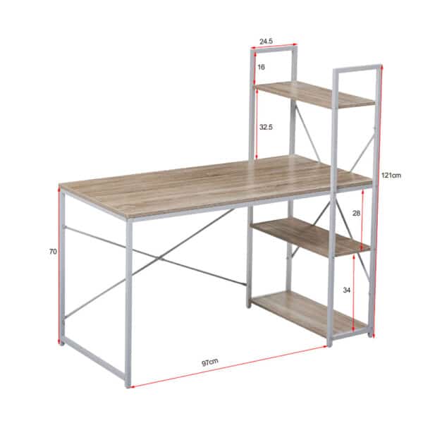 TORRE ΓΡΑΦΕΙΟ ΒΙΒΛΙΟΘΗΚΗ SONOMA ΛΕΥΚΟ 120x60x121cm 28-0230 - Image 5