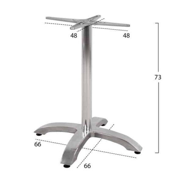 ΒΑΣΗ ΑΛΟΥΜΙΝΙΟΥ HM460.03 ΧΡΩΜΙΟΥ 66Χ66Χ72Υεκ. ΜΕ ΣΤΑΥΡΟ 48Χ48εκ. - Image 2