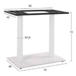 ΒΑΣΗ ΜΕΤΑΛΛΙΚΗ ΔΙΠΛΗ ΛΕΥΚΗ ΜΑΤ 80Χ40Χ72Υεκ. ΜΕ ΡΕΓΟΥΛΑΤΟΡΟΥΣ HM435.12 - Image 2