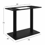 ΒΑΣΗ ΜΕΤΑΛΛΙΚΗ ΔΙΠΛΗ ΜΑΥΡΗ 80Χ40Χ72Υεκ. ΜΕ ΡΕΓΟΥΛΑΤΟΡΟΥΣ HM435 - Image 2