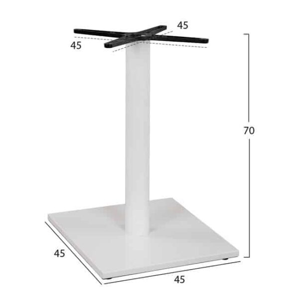 ΒΑΣΗ ΜΕΤΑΛΛΙΚΗ ΛΕΥΚΗ ΜΑΤ 46Χ46Χ72εκ. ΜΕ ΣΤΑΥΡΟ 46Χ46 ΚΑΙ ΡΕΓΟΥΛΑΤΟΡΟΥΣ HM438.02 - Image 2