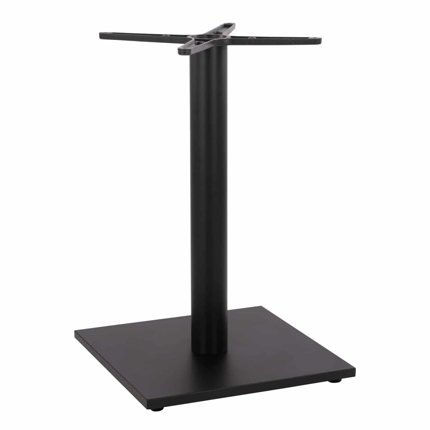 HM438 ΒΑΣΗ ΜΕΤΑΛΛΙΚΗ ΜΑΥΡΗ ΜΑΤ 45Χ45Χ72εκ. ΜΕ ΣΤΑΥΡΟ 46Χ46 ΚΑΙ ΡΕΓΟΥΛΑΤΟΡΟΥΣ HM438 - Image 1