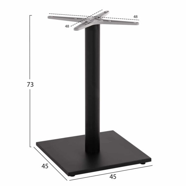 ΒΑΣΗ ΤΡΑΠΕΖΙΟΥ ΑΛΟΥΜΙΝΙΟΥ ΜΑΥΡΟ ΜΑΤ HM475.01 ΣΤΑΥΡΟΣ 46Χ46εκ 46Χ46Χ72Υεκ. - Image 2