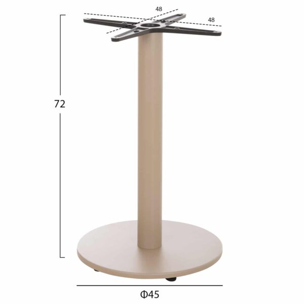 ΒΑΣΗ ΤΡΑΠΕΖΙΟΥ ΑΛΟΥΜΙΝΙΟΥ ΣΤΡΟΓΓΥΛΗ ΚΑΠΟΥΤΣΙΝΟ HM476.25 ΣΤΑΥΡΟΣ 48Χ48εκ Φ45Χ72Υεκ. - Image 2