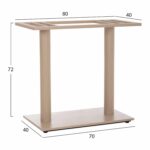 ΒΑΣΗ ΤΡΑΠΕΖΙΟΥ ΜΕΤΑΛΛΙΚΗ ΔΙΠΛΗ HM435.25 ΚΑΠΟΥΤΣΙΝΟ ΜΑΤ ΜΕ ΡΕΓΟΥΛΑΤΟΡΟΥΣ 80Χ40Χ72Υεκ. - Image 2