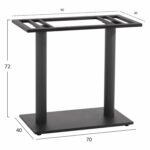 ΒΑΣΗ ΤΡΑΠΕΖΙΟΥ ΜΕΤΑΛΛΙΚΗ ΔΙΠΛΗ ΓΚΡΙ ΜΑΤ ΜΕ ΡΕΓΟΥΛΑΤΟΡΟΥΣ HM435.20 80Χ40Χ72Υεκ. - Image 2