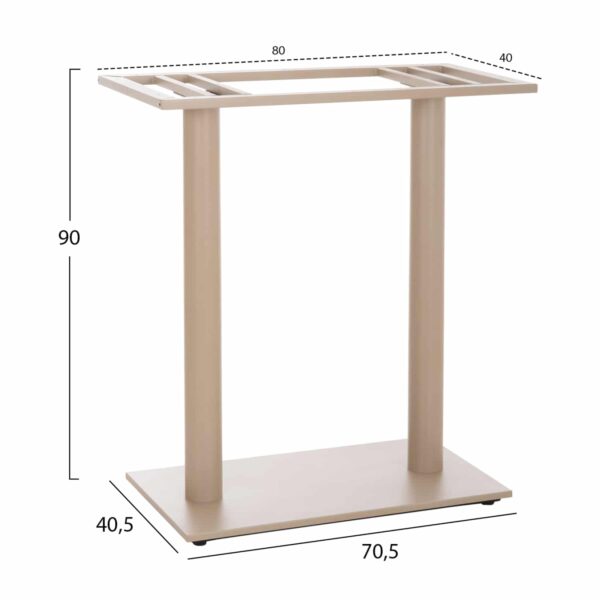 ΒΑΣΗ ΤΡΑΠΕΖΙΟΥ ΜΠΑΡ ΔΙΣΤΗΛΗ ΜΕΣ.ΥΨΟΥΣ HM478.25 ΜΕΤΑΛΛΟ ΚΑΠΟΥΤΣΙΝΟ ΜΑΤ 80x40x90Υεκ - Image 2