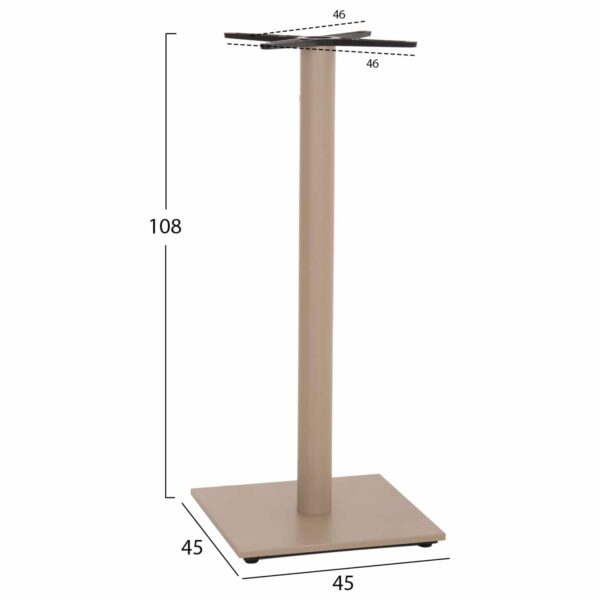 ΒΑΣΗ ΤΡΑΠΕΖΙΟΥ ΜΠΑΡ HM439.25 ΜΕΤΑΛΛΙΚΗ ΚΑΠΟΥΤΣΙΝΟ ΜΑΤ-ΡΕΓΟΥΛΑΤΟΡΟΙ 46x46x108Yεκ. - Image 2