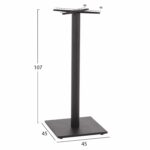 ΒΑΣΗ ΤΡΑΠΕΖΙΟΥ ΜΠΑΡ ΜΕΤΑΛΛΙΚΗ ΓΚΡΙ ΜΑΤ 46Χ46Χ108Yεκ. ΜΕ ΡΕΓΟΥΛΑΤΟΡΟΥΣ HM439.20 - Image 2