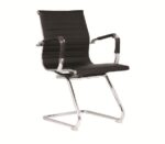 BF3300V Πολυθρόνα Γραφείου Επισκέπτη, Μέταλλο Βάση Χρώμιο PU Μαύρο 55x60x91cm - Image 7