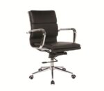 BF4801 Πολυθρόνα Γραφείου Μέταλλο Χρώμιο, PU Μαύρο 55x63x95/105cm - Image 7