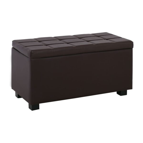 DENISE Σκαμπο με Αποθηκευτικό Χώρο - Ταμπουρέ, PU Σκούρο Καφέ 88x43x45cm - Image 11