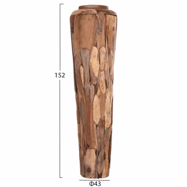 ΔΙΑΚΟΣΜΗΤΙΚΟ ΒΑΖΟ ΔΑΠΕΔΟΥ ZEMLI HM18299 ΚΟΜΜΑΤΙΑ ΑΝΑΚΥΚΛ. TEAK ΦΥΣΙΚΟ Φ43x152Υεκ. - Image 2