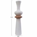 ΔΙΑΚΟΣΜΗΤΙΚΟ ΒΑΖΟ ΔΑΠΕΔΟΥ NEBULA HM4660.02L FIBER CEMENT ΛΕΥΚΟ--ΞΥΛΟ ΤΕΑΚ Φ45x172Υεκ - Image 2