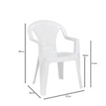 PORTOFINO Πολυθρόνα Τραπεζαρίας Κήπου - Βεράντας, PP Άσπρο, Στοιβαζόμενη 57x56x80cm - Image 16