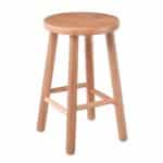 ΟΞΙΑ Σκαμπό Βοηθητικό Στρογγυλό, Λούστρο Φυσικό 30x30x50cm - Image 8