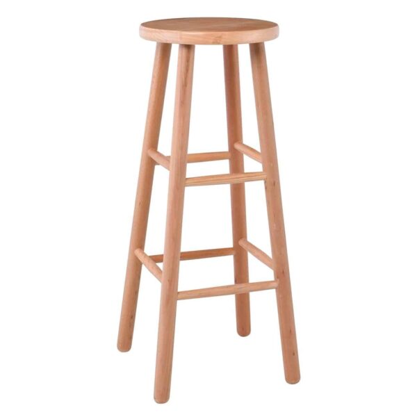 ΟΞΙΑ Σκαμπό BAR Στρογγυλό, Λούστρο Φυσικό 33x33x77cm (ΚάθισμαΦ30cm) - Image 11
