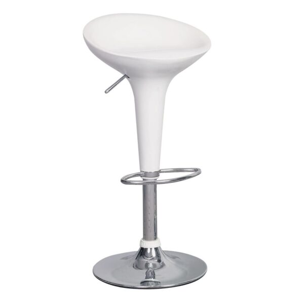 DISCO Σκαμπό BAR, Βάση Χρώμιο, ABS Άσπρο,Ρυθμιζόμενο Ύψος Περιστρεφόμενο 44x40x71/92cm - Image 11