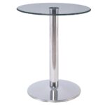 BITT Βοηθητικό Τραπεζάκι Σαλονιού - Καθιστικού Χρώμιο - Γυαλί Clear Φ60cm H.72cm - Image 8