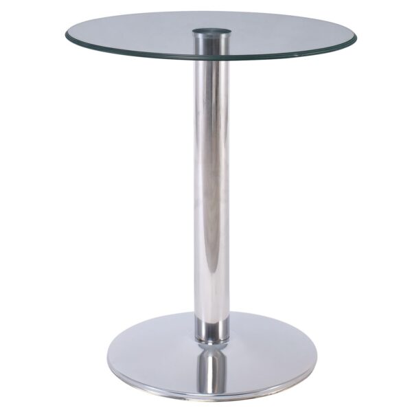 BITT Βοηθητικό Τραπεζάκι Σαλονιού - Καθιστικού Χρώμιο - Γυαλί Clear Φ60cm H.72cm - Image 8