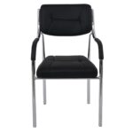 ALPHA Πολυθρόνα Γραφείου Επισκέπτη, Χρώμιο, Pu Μαύρο 52x58x87cm - Image 20