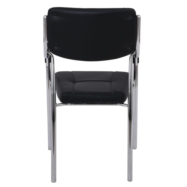 ALPHA Πολυθρόνα Γραφείου Επισκέπτη, Χρώμιο, Pu Μαύρο 52x58x87cm - Image 22