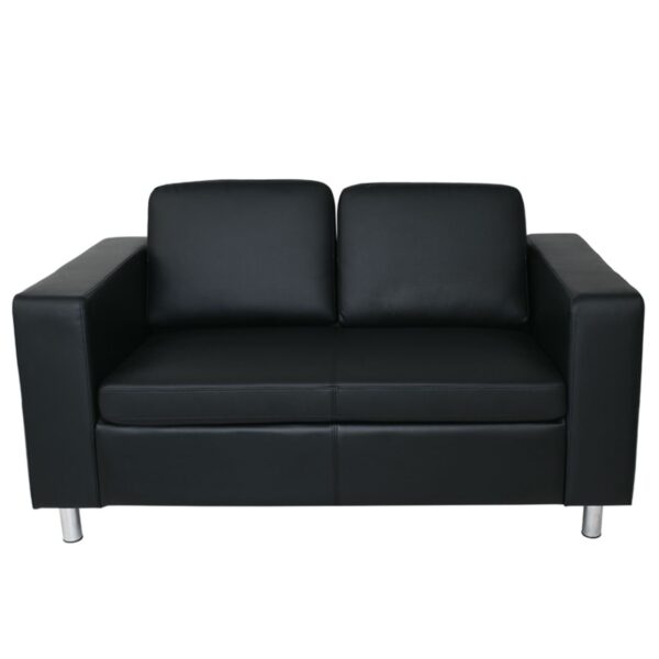 ALAMO Καναπές Σαλονιού Καθιστικού 2Θέσιος - PU Μαύρο 145x85x82cm - Image 15