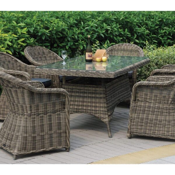 MONTANA Πολυθρόνα Τραπεζαρίας Κήπου ALU, Wicker Φ5mm Grey Brown,Μαξιλάρι Ανθρακί 60x72x85cm - Image 11