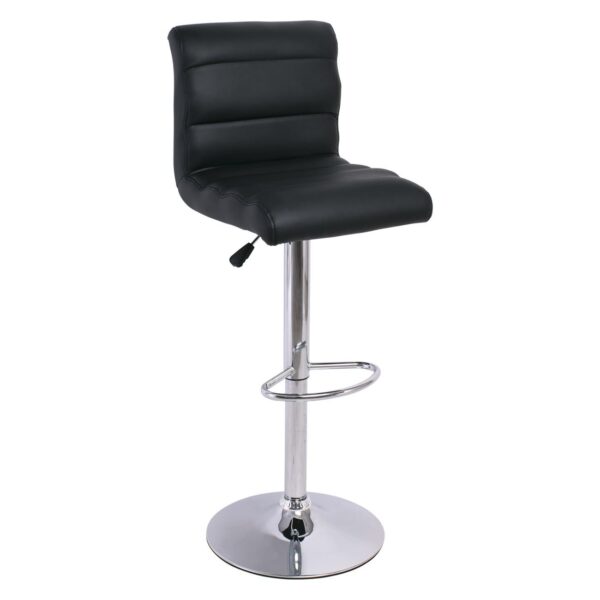 DYLAN Σκαμπό BAR με Πλάτη, Χρώμιο, Pu Μαύρο, Ρυθμιζόμενο Ύψος, Περιστρεφόμενο 40x52x63/97-84/118cm - Image 14