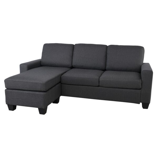 PORTLAND-W Καναπές Σαλονιού - Καθιστικού, Γωνία Αναστρέψιμη Ύφασμα Σκούρο Γκρι 203x140x85cm H.88cm - Image 11