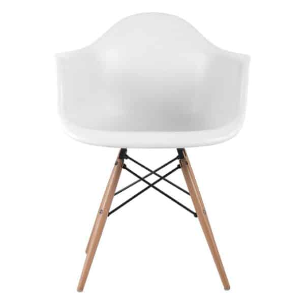 ALEA Wood Πολυθρόνα Τραπεζαρίας Ξύλο, PP Άσπρο 63x62x79cm - Image 8