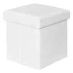 ORION Σκαμπό Αποθηκευτικό - Βοηθητικό, PU Άσπρο 38x38x38cm - Image 6