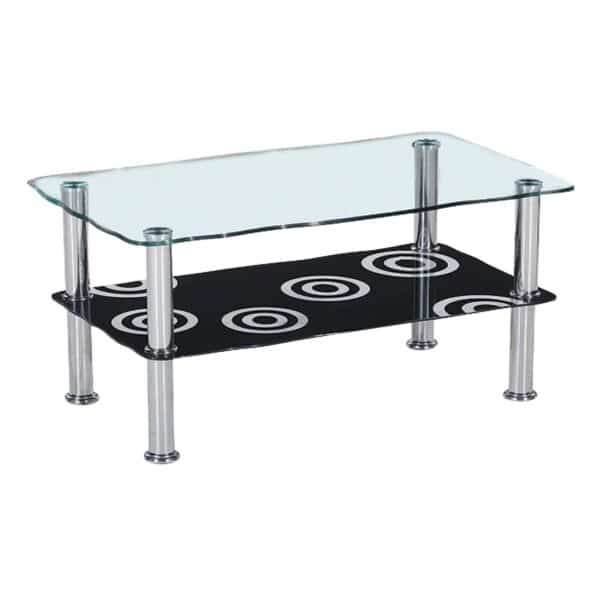 DANIEL DECO Τραπεζάκι Σαλονιού Καθιστικού, Inox - Γυαλί 8/5mm 75x45x41cm - Image 6