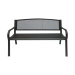 PANGO Παγκάκι Μέταλλο Βαφή  Μαύρο 124x57x78cm - Image 6