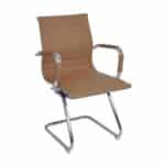 BF3300V Πολυθρόνα Γραφείου Επισκέπτη, Μέταλλο Βάση Χρώμιο PU Μπεζ 55x60x91cm - Image 8