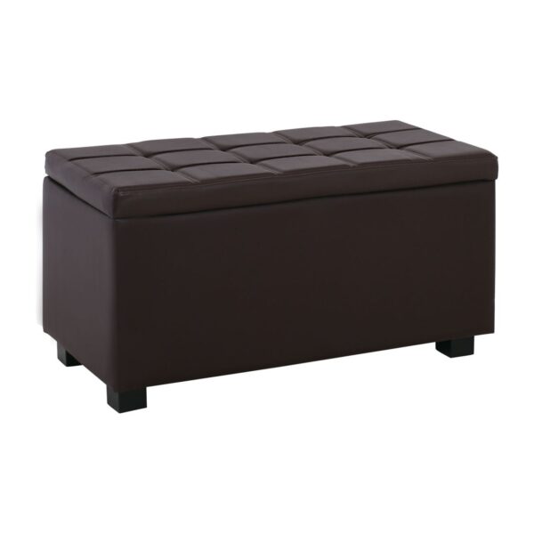 DENISE Σκαμπο με Αποθηκευτικό Χώρο - Ταμπουρέ, PU Σκούρο Καφέ 88x43x45cm - Image 12