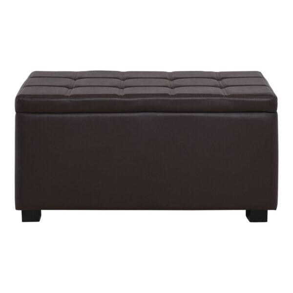 DENISE Σκαμπο με Αποθηκευτικό Χώρο - Ταμπουρέ, PU Σκούρο Καφέ 88x43x45cm - Image 14