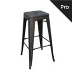RELIX Σκαμπό Bar-Pro, Στοιβαζόμενο, Μέταλλο Βαφή Antique Black 43x43 H.76cm - Image 11