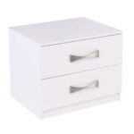 LIFE Κομοδίνο με 2 Συρτάρια, Απόχρωση Άσπρο 48x40x39cm - Image 10